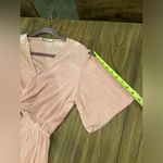 All in Favor  Dolman Plissé Midi faux wrap short sleeve pink gauze dress Small Photo 4