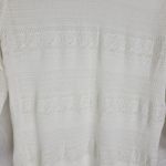 EE: Some Eyelet Knit Crewneck Long Sleeve Pullover Sweater White Size S Photo 3