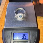Natural Aquamarine White Diamond Sterling Silver Art Deco Ring Size 9.75 Photo 8