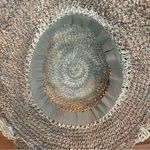 Boho Beaded Straw Knitted Sun Beach Hat Tan Photo 5