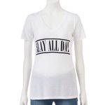 Kohls Kohl’s Slay All Day V-Neck Graphic T Gray & White size XL Photo 1