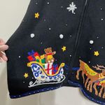 Ugly Christmas Sweater  Cardigan Sz 2X Vintage Santa Claus Zip Front Photo 1