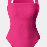 OQQ Strappy Square Neck Sleeveless Tummy Control Tank Tops Bodysuit Pink Size XL Photo 0