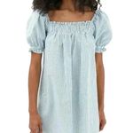 Urban Renewal Urban Outfitters Renewal Puff Sleeve Mini Dress Pinstripe Short Sleeve Small Photo 1