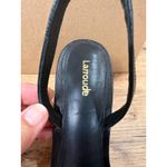 Larroude Hibiscus Slingback Sandal Heels Black Leather Floral Sz 10 Lightly Worn Photo 12