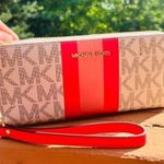 Michael Kors Pink Stripe Leather Wallet NWT Photo 0