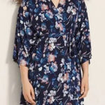 Soma Cool Nights Short Robe in Phantom Floral Navy Women's Size S/M Photo 0