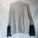 Como vintage Colorblock Cable Knit Turtleneck Sweater Oyster Charcoal Gray XL Photo 2