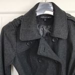 Ambiance Dark Gray Wool Blend Trench Coat Jacket Size Medium Photo 2