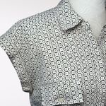 EXPRESS Mini Shirt Dress Gray White Microprint Collared Button Belted Small Photo 6