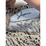 Japna  Ruffled Sleeve Smocked Peplum Top, Beige and Black Polka Dot, Square Neck Photo 4