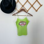 Fifth Sun Y2K Lime Green Las Vegas Spaghetti Strap Tank Photo 1