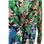 ZARA  Sateen‎ Double Tie Front 3/4 Sleeve Floral Bodysuit Size Medium Photo 5