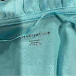 Charter Club Cute cotton flow boho aqua ruffle trim open crop lightweight cardigan top Photo 3