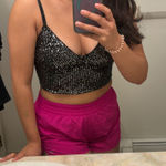 Amazon Sparkly black and silver crop top Photo 0