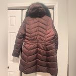 Tahari Down Coat parka with fur hood burgundy black XXL Photo 2