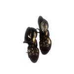 Christian Dior Dior Paris Black Suede Leather Lace Up Open Toe Heels Women's Size 38.5 Photo 1