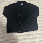 SO Slouchy Ribbed Button Front Black Cardigan S Photo 3
