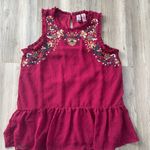 love on a hanger Cranberry Peplum Embellished Blouse Photo 7