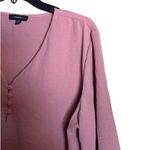 Cocomo Top Womens Extra Large XL Pink Smocked Sleeves Popover Long Sleeve Blouse Photo 2