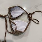 SheIn Sexy Leopard Print Halter Triangle Bikini Set Womens Small Brown/Gold Swim Photo 6
