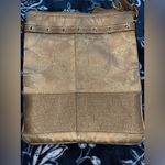 Coach Limited Edition Cursive Creed Shimmer Gold Studs Swingpack Crossbody Photo 4