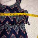 Three Pink Hearts  Elegant Chevron Maxi Dress in Navy and Pink Photo 2