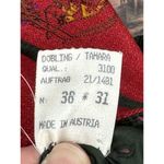 Red Linen Wool Blend Austrian‎ Double Breasted Jacket Embroidered Octoberfest Size 38 Photo 9