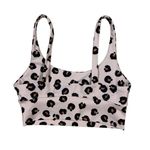 Beach Riot  Leah Top Gold Glitter Leopard Print Sports Bra Pink Black Small Photo 1