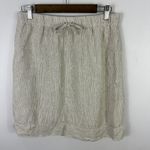 J.Jill Skirt SP Beige Stripe Linen Pull On Drawstring Coastal Grandma Minimalist Tan Size undefined Photo 0