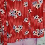 Madewell  DAISY SIDE BUTTON SKIRT IN RETRO STRIPE LIPSTICK RED KNEE LENGTH 2 Photo 7