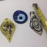 Lot Of 3 Blown Glass Costume Necklace Pendants Photo 3