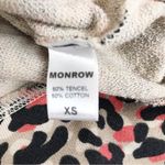 MONROW Leopard Print Crewneck Sweatshirt Top Long Sleeves Coral Tan Black Size Pink Size XS Photo 7