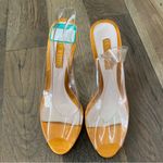 Ann Marino Orange Transparent Heel Slip on Shoe Size 6 Photo 3