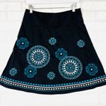 Heart soul Black Embroidered‎ Cotton Blend A-Line Skirt - Bohemian, Casual Size 3 Photo 9
