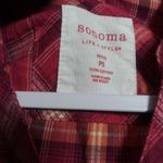 Sonoma Pink Plaid Western Button Front Long Sleeve Top Size PS Photo 6