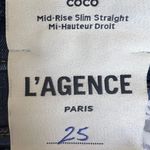 L'Agence L’AGENCE Coco Mid Rise Slim Straight Jeans in Mi-Hauteur Droit Size 25 NWOT Photo 6