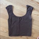Garage Brown Fitted Sleeveless Crop Top Photo 0