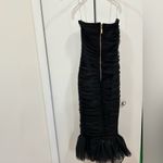 Rare London  Black Strapless Ruched Tulle Mermaid Dress - Size XS/2 Photo 3