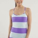 Lululemon  Power Y Luon Light Tank Thick Stripes Purple Light Teal Size 8 Photo 0