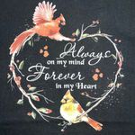 Gildan Womens Cardinal T Shirt Top Always on my mind Forever in my Heart Black 2XL Photo 2