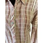 O'Neill O’Neill Striped Long Sleeve Button-Up Shirt – Size M, Textured Red Cream Photo 1