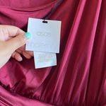 NEW ASOS MATERNITY ONE SHOULDER MIDI DRESS WINE WOMENS SIZE 6 RUFFLE Red Photo 3