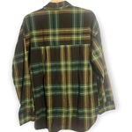 Old Navy Green/Black Boyfriend Fit Striped Flannel Photo 1