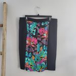 Nicole Miller Nicole By Black Floral Panel Pencil Skirt Size 14 Photo 1