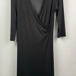 Talbots Vintage  Black Slinky Faux Wrap‎ V-Neck Dress Photo 0