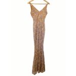 Dress the Population Helen Beige Lace Sequin Formal Gown Size XS Photo 3