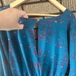 Charming Charlie Midi Dress Faux Wrap Bell Sleeve Long Floral Blue Plus 2X Photo 6