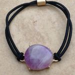 Gold Tone Amethyst Stone Hair Ponytail Bracelet Photo 0