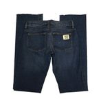 Michael Kors Womens 2 Straight Leg Raw Hem Jeans Gold Logo Plate Photo 4